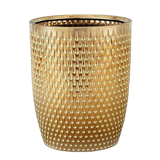 Modern Golden Small Trash Can Wastebasket, Garbage Container Bin for Bathrooms, Powder Rooms, Kit... | Amazon (US)
