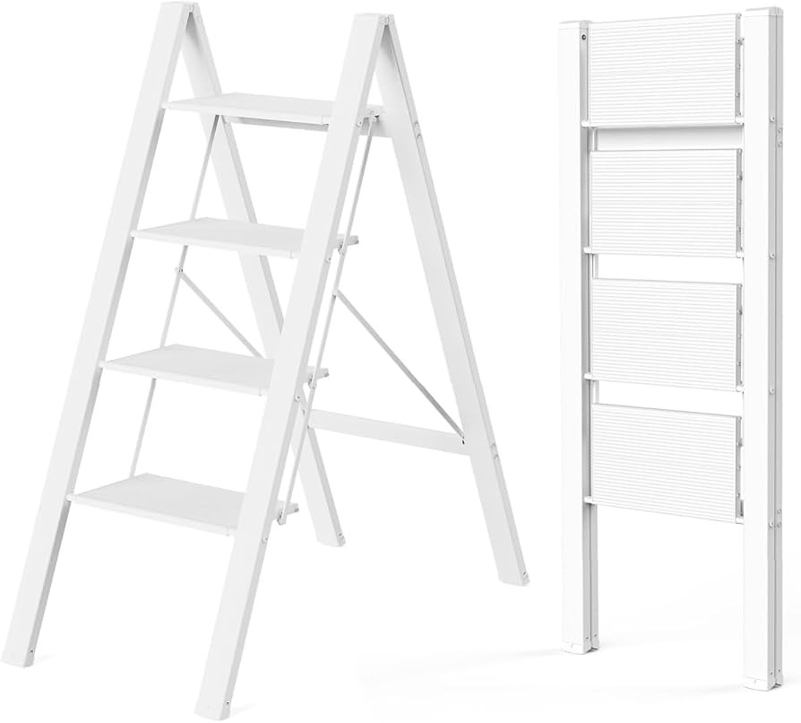 WOA WOA Step Ladder, Folding Step Stool with Anti Slip Pedals, Lightweight Aluminum Ladder, 300 l... | Amazon (US)