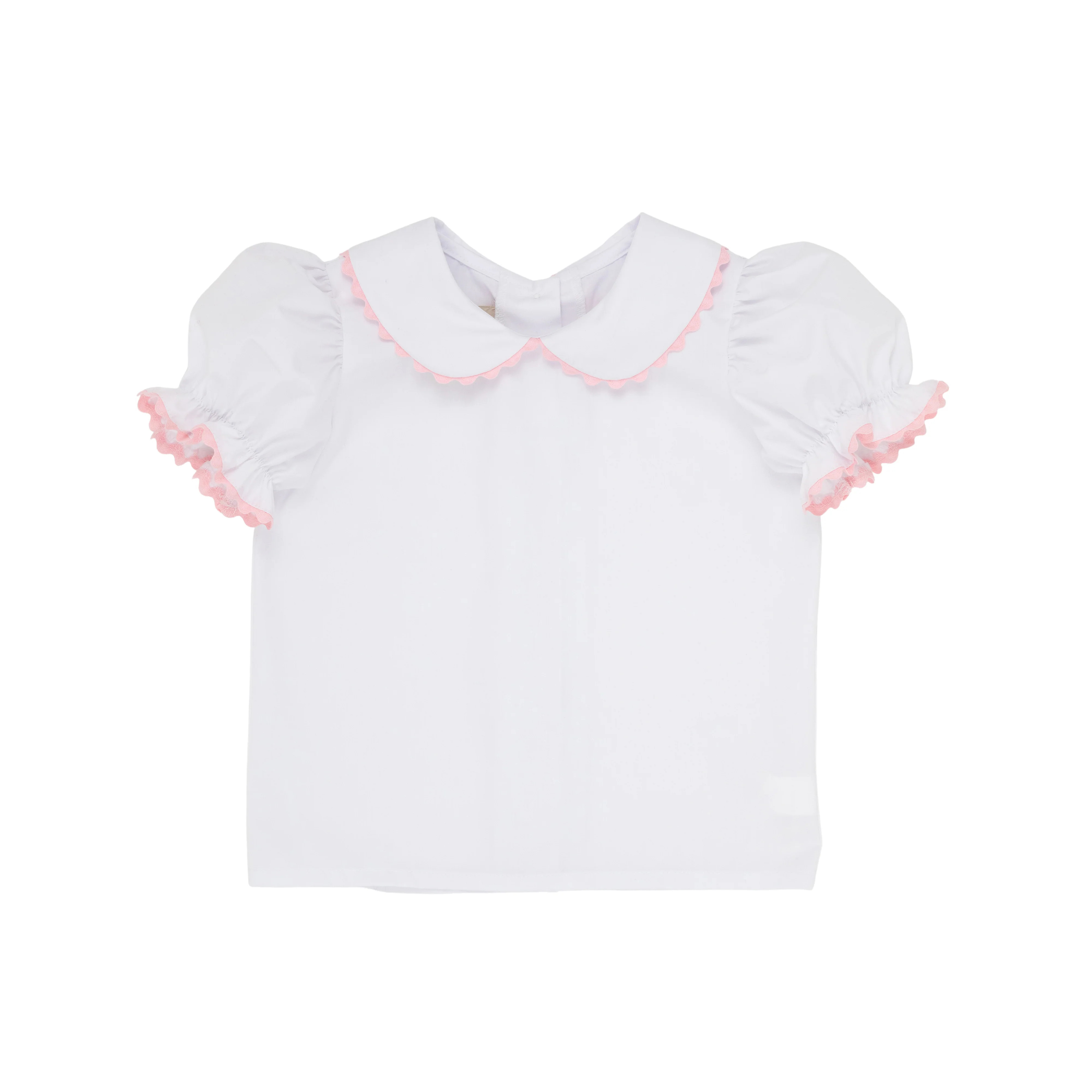 Maude's Peter Pan Collar Shirt & Onesie (Short Sleeve Woven) - Worth Avenue White with Palm Beach... | The Beaufort Bonnet Company