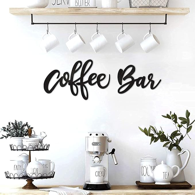 Coffee Bar Wall Decor Kitchen Coffee Wooden Sign Coffee Station Letter Sign Coffee Wood Word Art ... | Amazon (US)
