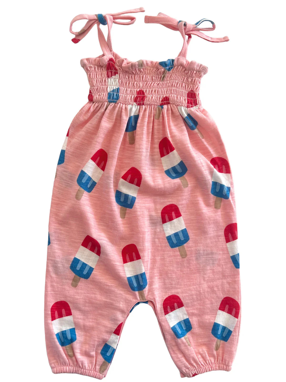 Popsicle Pink / Organic Smocked Jumpsuit | SpearmintLOVE