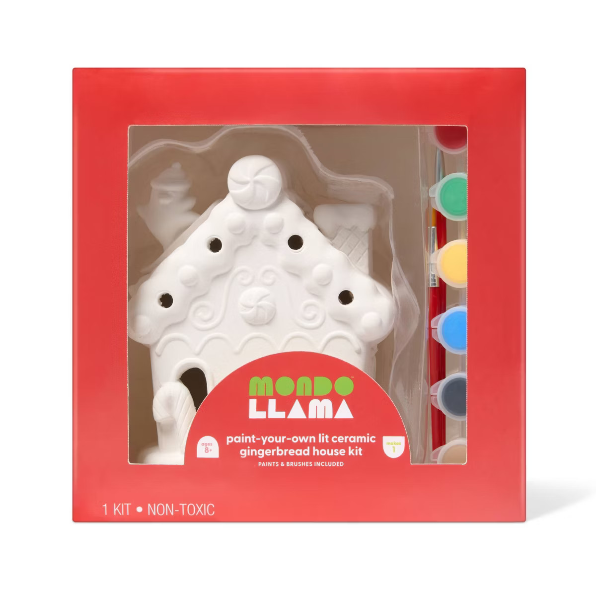 Christmas Craft Lit Ceramic Gingerbread House Painting Activity Kit - Mondo Llama™ | Target