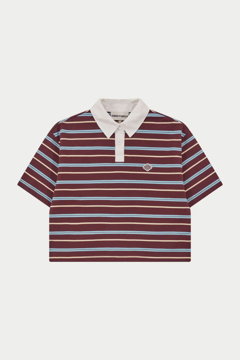 STRIPED POLO TEE - CHOCOLATE | The Couture Club