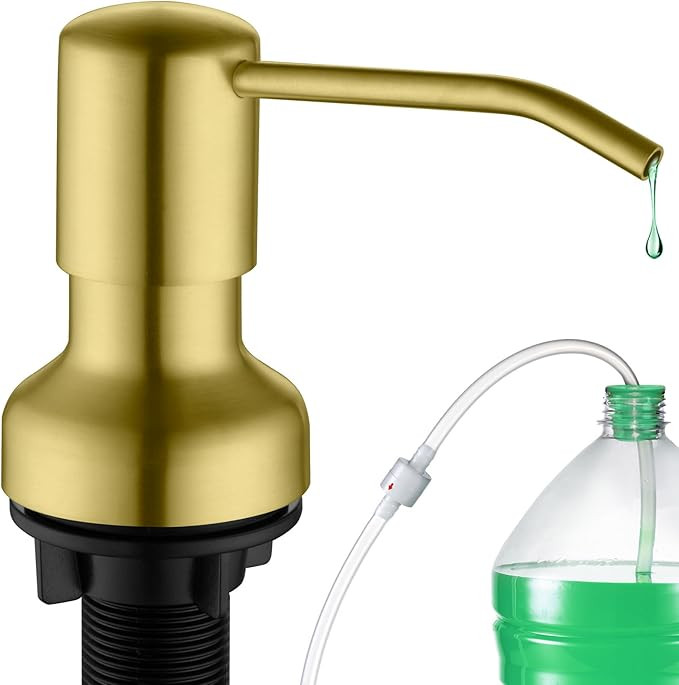 SonTiy Soap Dispenser for Kitchen Sink Brushed Gold, Built in Kitchen Soap Dispenser with 47" No-... | Amazon (US)