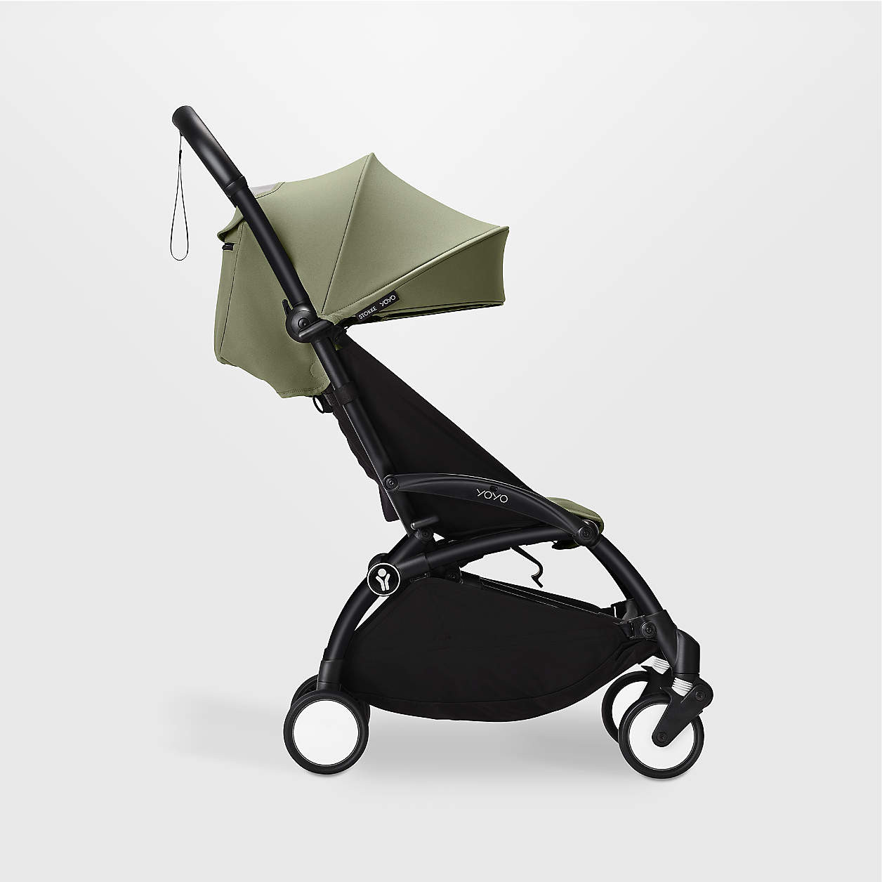 Stokke YOYO³ 6+ Months Olive on Black Baby Stroller + Reviews | Crate & Kids | Crate & Barrel