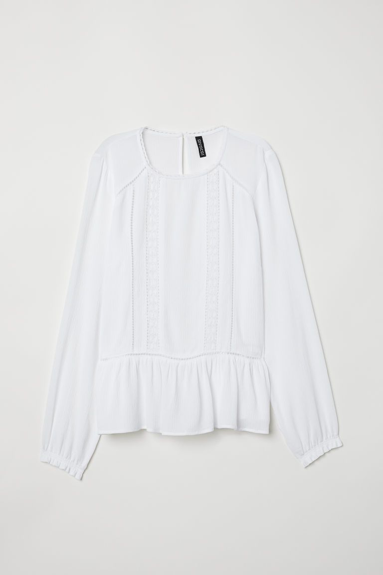 Blouse with lace details | H&M (UK, MY, IN, SG, PH, TW, HK)