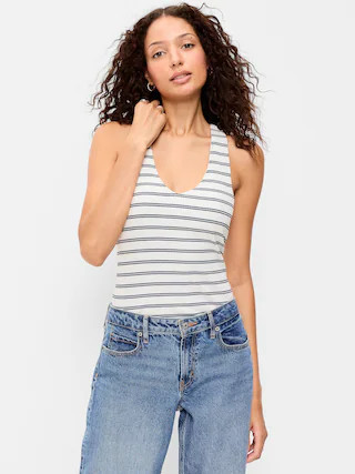 Sleeveless Ribbed Loop-Back Tank Top | Old Navy (US)
