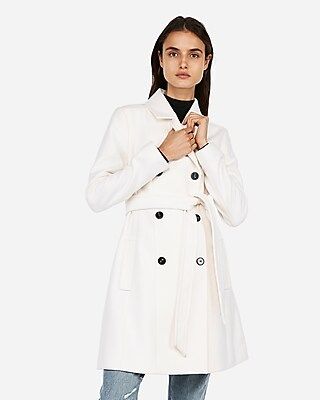 Belted Wool Blend Trench Coat | Express