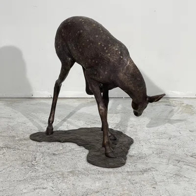 Bronze Fawn Scratching Head Sculpture | Wayfair North America