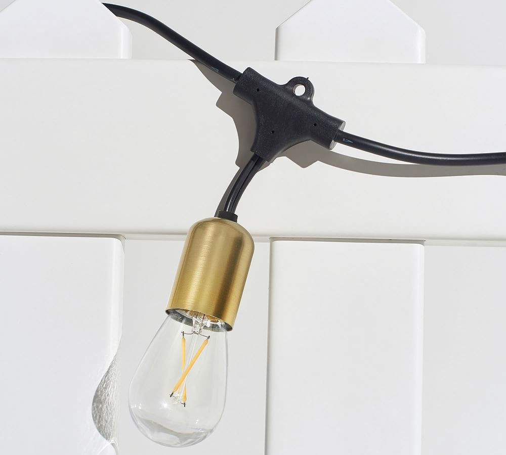 Brass Heavy Duty Hanging String Lights - 48' | Pottery Barn (US)