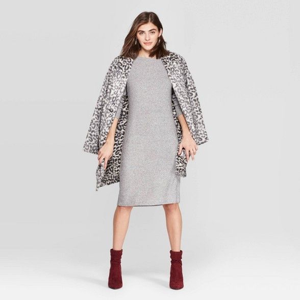Women's Long Sleeve Crewneck Rib Knit Dress - A New Day™ | Target
