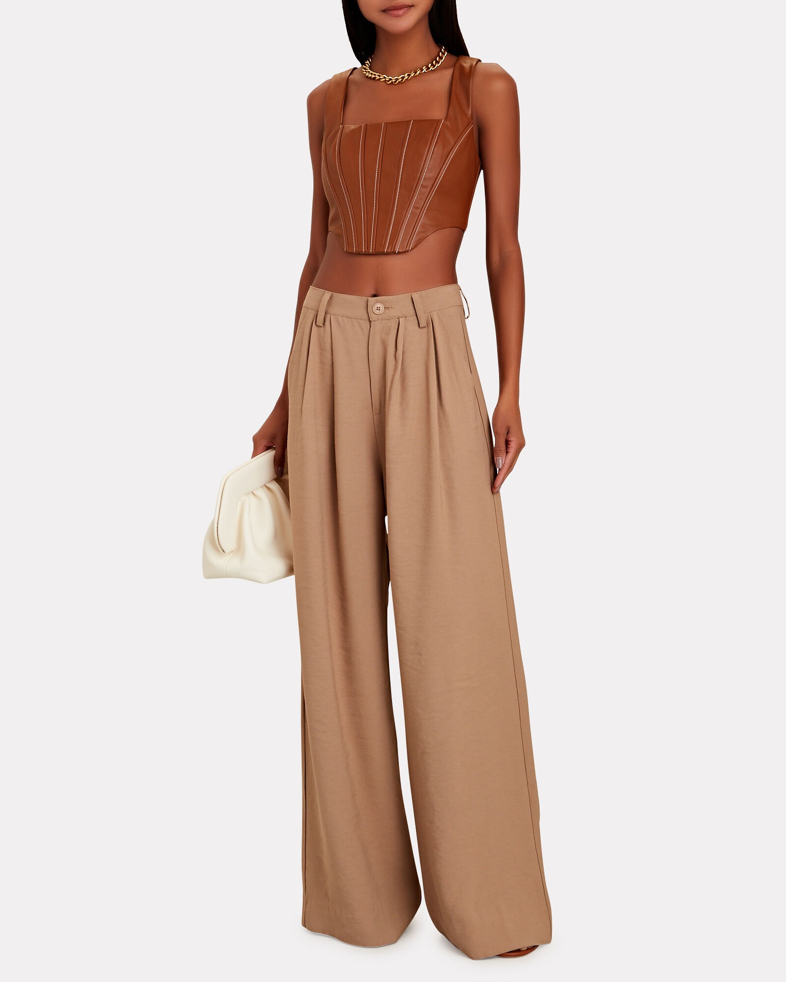 Alice Vegan Leather Bustier Crop Top | INTERMIX