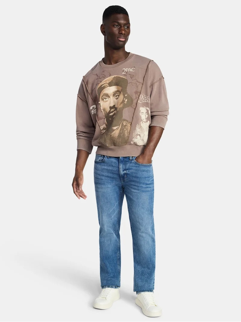 Tupac Men's and Big Men's Crewneck Sweatshirt with Long Sleeves, Sizes XS-3XL | Walmart (US)