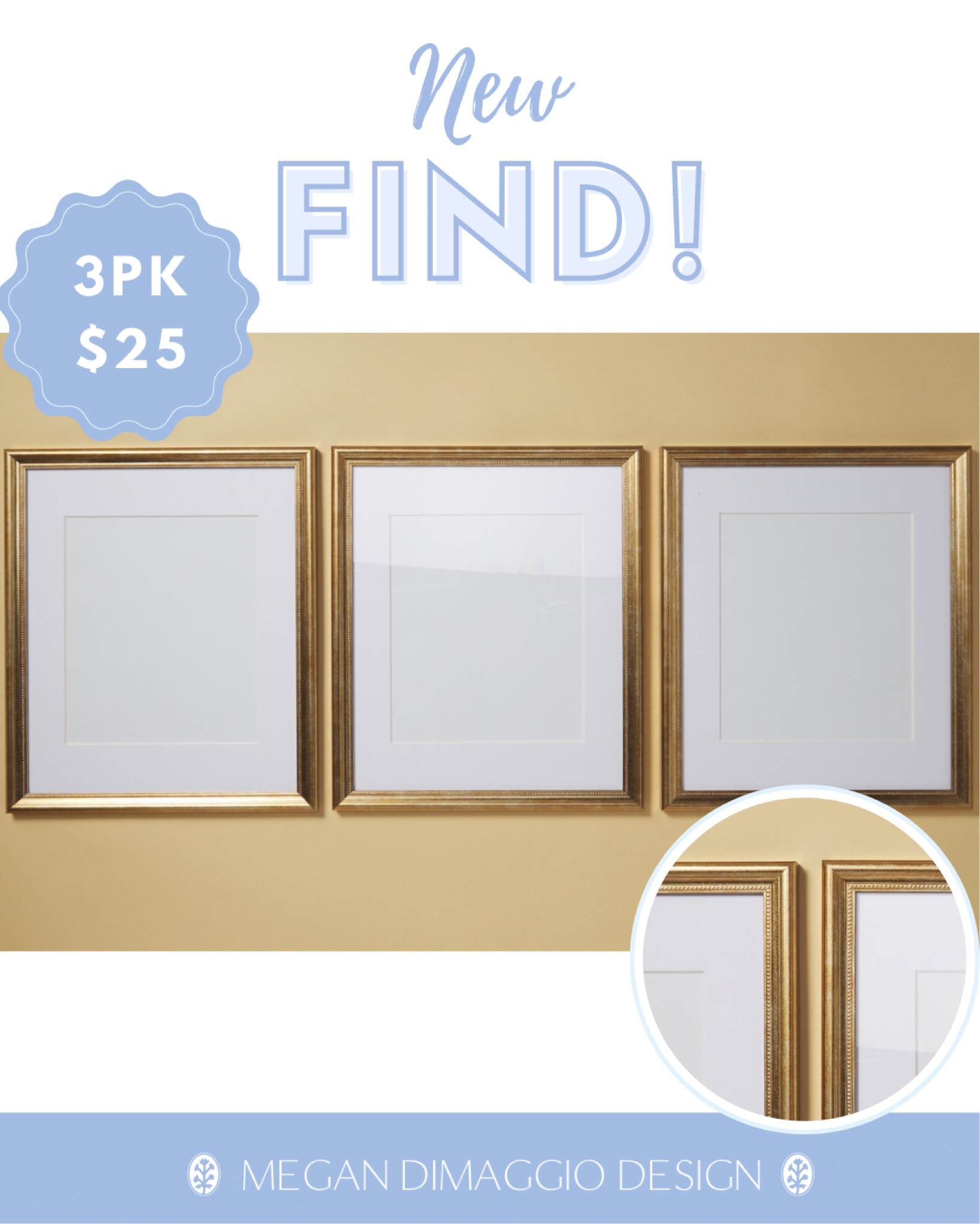 So excited about this new 3 pack of beaded gold matted frames!! 🤩 LOVE the frame detail and the set is just $24.99!! 🤯 I expect these to go fast! 🏃🏼‍♀️🏃🏼‍♀️🏃🏼‍♀️

#LTKunder50 #LTKFind #LTKhome