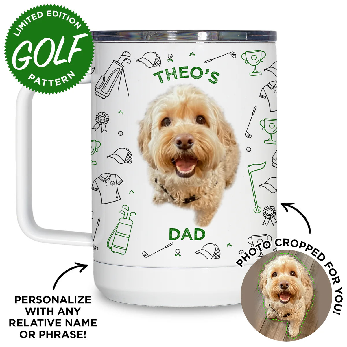 Personalized Pet Golf Travel Mug | Type League Press