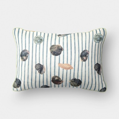 20"x14" Shell Striped Outdoor Patio Lumbar Pillow Ivory - Threshold™ designed with Studio McGee | Target
