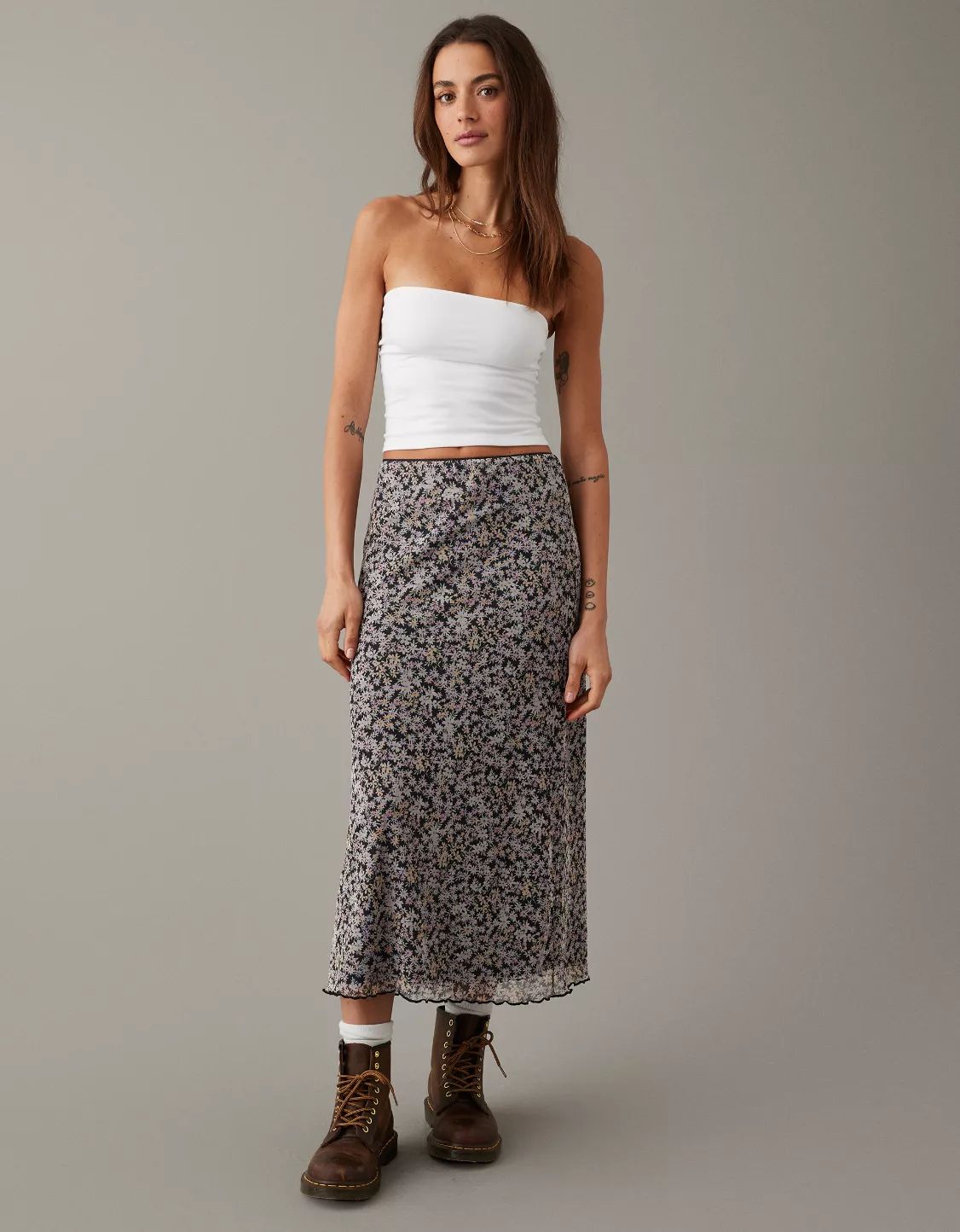 AE Mini Mesh High-Waisted Midi Skirt | American Eagle Outfitters (US & CA)