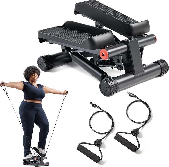 Sunny Health & Fitness Mini Stair Stepper w/Resistance Bands for Home Gym | Amazon (US)