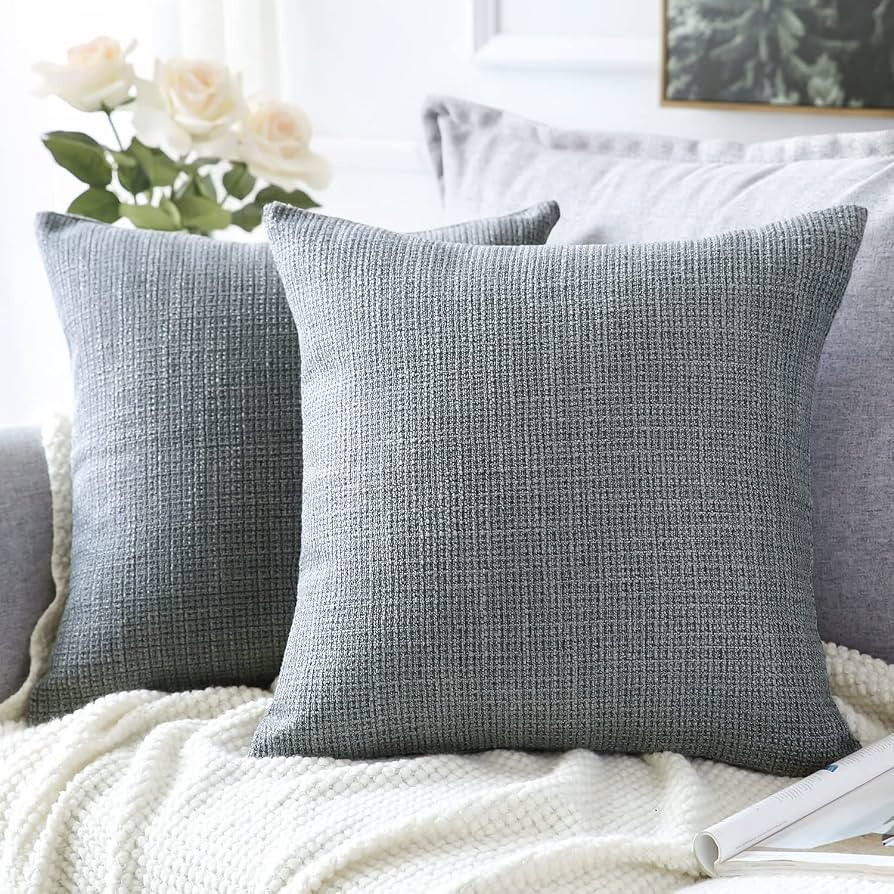 OTOSTAR Linen Throw Pillow Covers Set of 2 Decorative Square Pillowcases Cushion Covers 24x24 Inc... | Amazon (US)