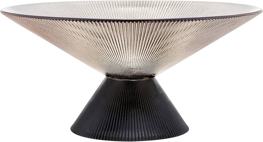 Footed Glass Bowl - Fluted Fruit Bowl for Kitchen Counter, Island, Coffee Table & Entryway Table ... | Amazon (US)