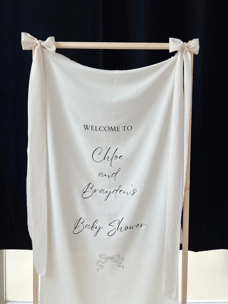 Welcome Sign for Baby Shower, Personalized Fabric Baby Shower Sign, Custom Baby Shower Sign, Cust... | Etsy (US)