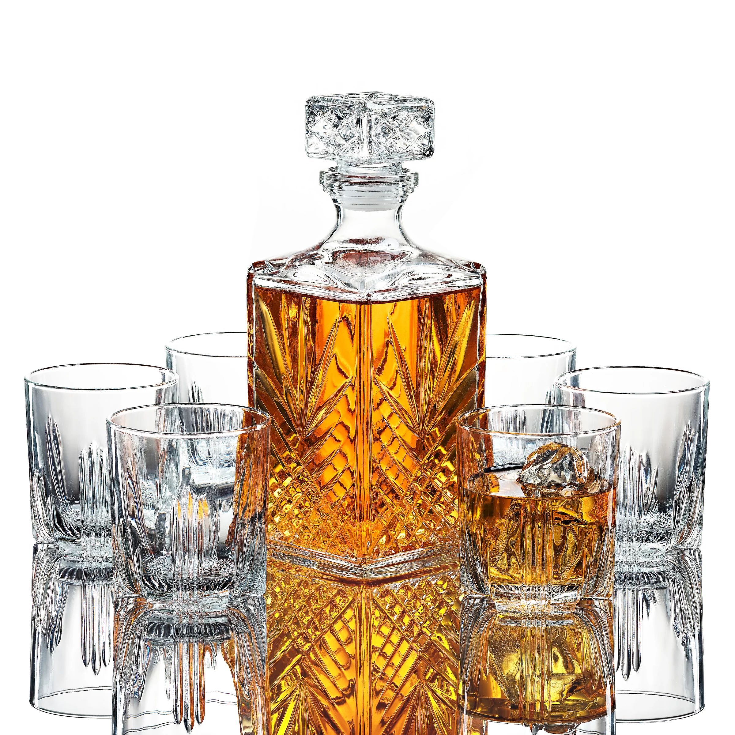 7pc Decanter & Whisky Glasses by Paksh/Bormioli Rocco Elegant Whiskey Decanter with Stopper and 6... | Walmart (US)
