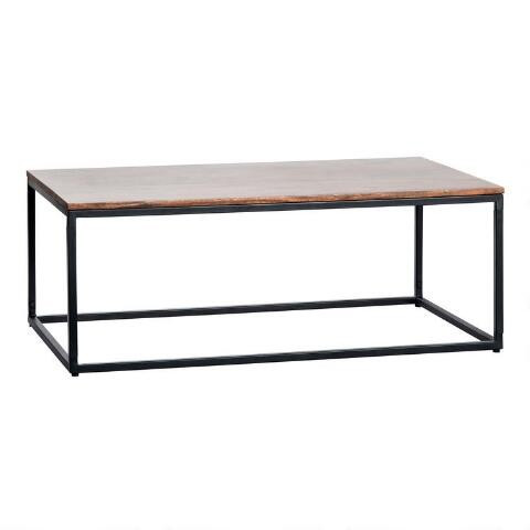 Hamden Acacia Wood And Iron Coffee Table | World Market