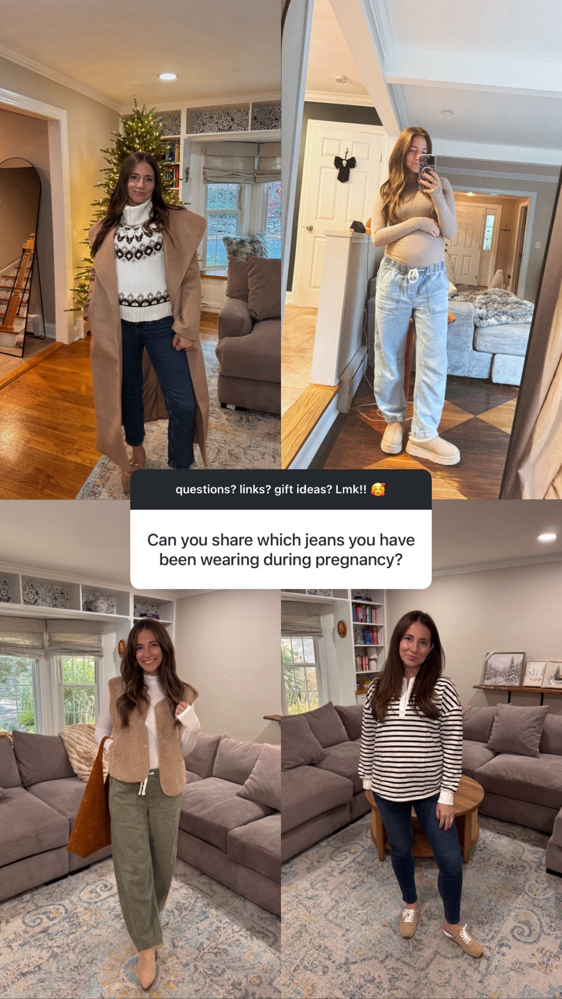 Jeans I’ve been wearing during pregnancy 

Pull on jeans - size small 
Abercrombie jeans - pre pregnancy size 
Amazon jeans - size medium 

#LTKSaleAlert #LTKFindsUnder50 #LTKBump