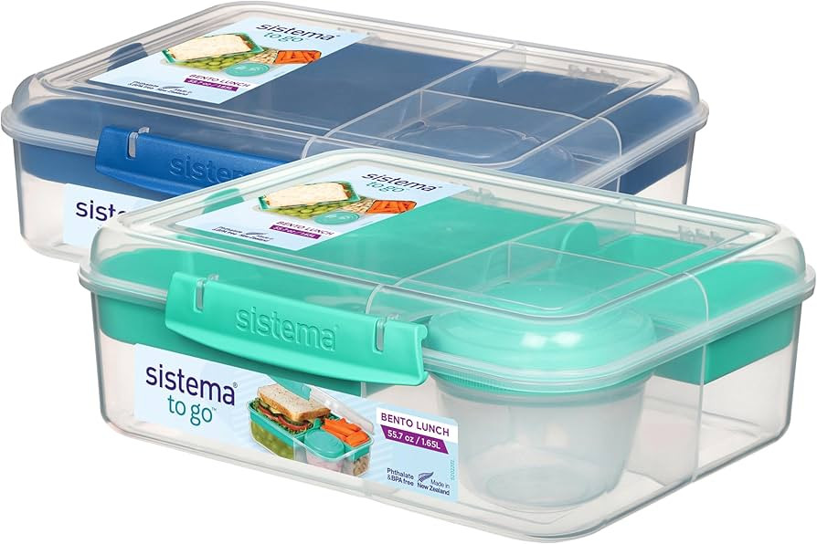 Sistema TO GO Bento Box Cubes | 1.65 L | School Lunch Boxes With Compartments & Snack Pots | BPA-... | Amazon (US)