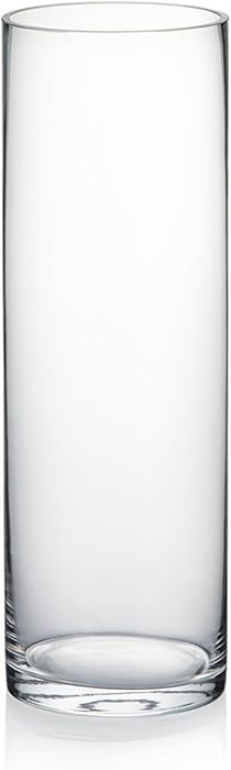 WGVI Quality Thick Weighted Clear Cylinder Glass Vases, 4" W x 12" H, Flower Arrangement Floating... | Amazon (US)