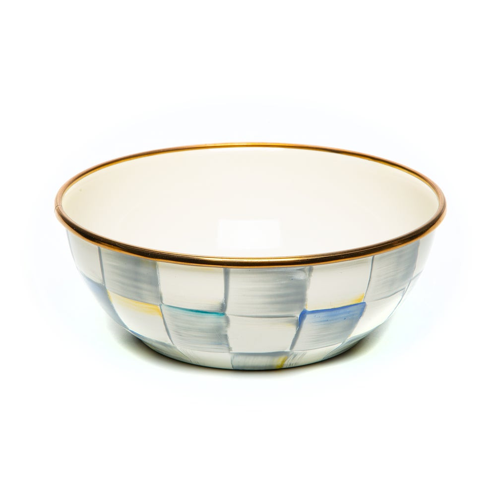 Sterling Check Enamel Everyday Bowl | MacKenzie-Childs