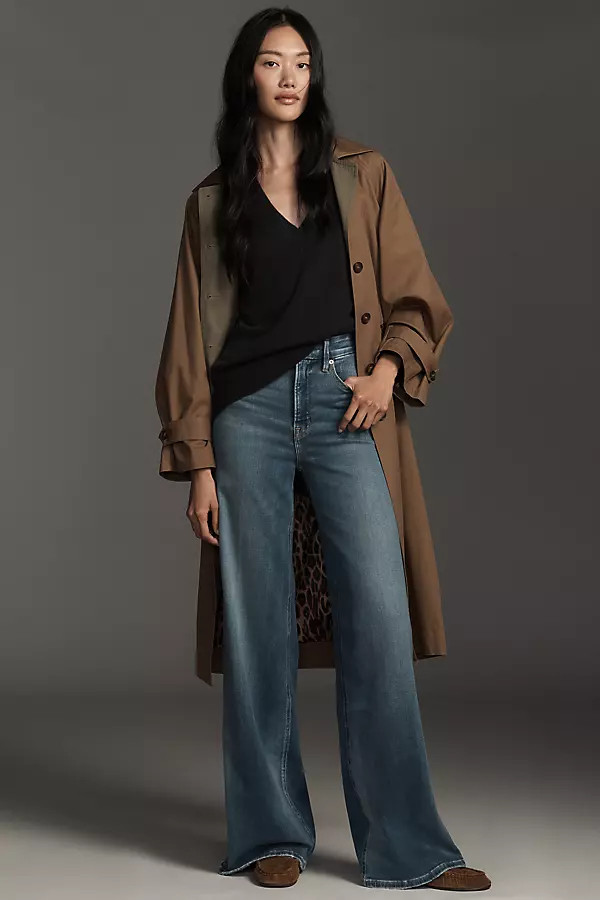 Good American Soft Tech Good Skate Wide-Leg Jeans | Anthropologie (US)