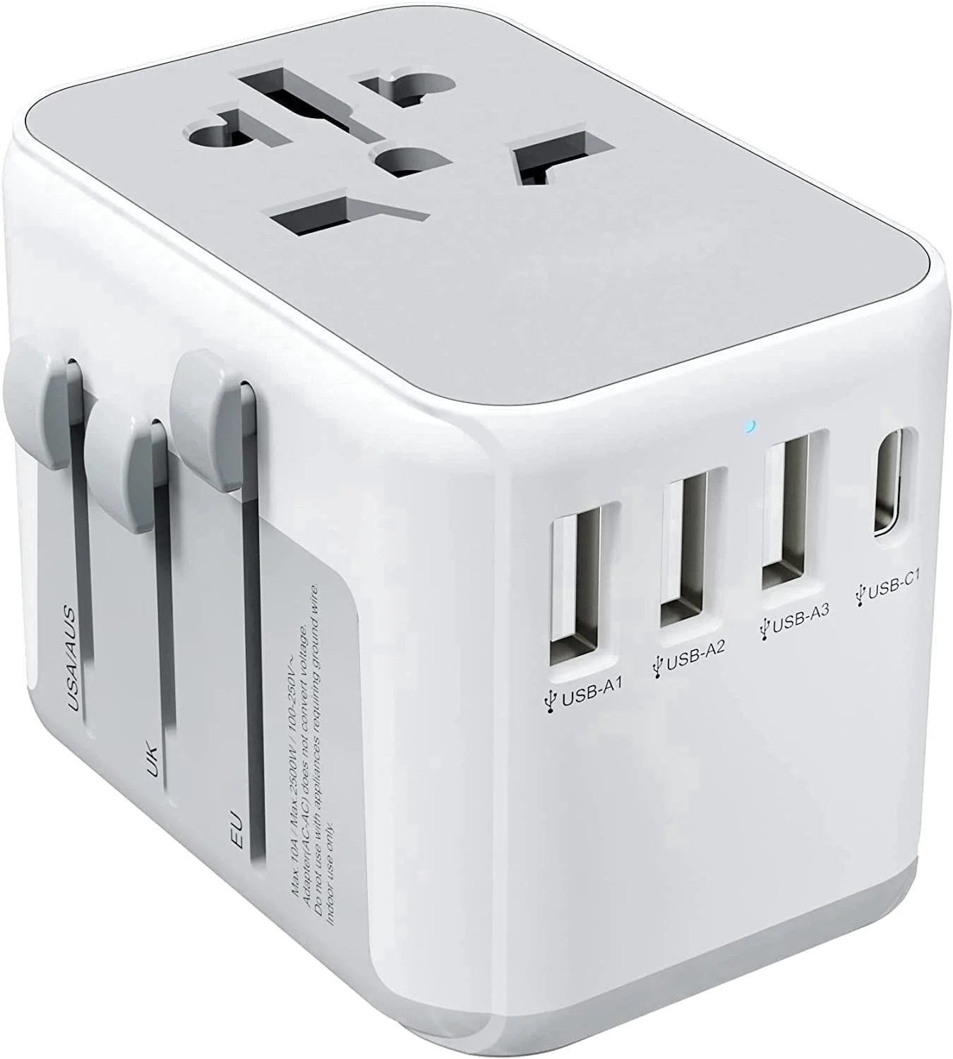 International Travel Plug Adapter with 4 USB Ports for USA to Europe UK France Germany Spain Irel... | Walmart (US)