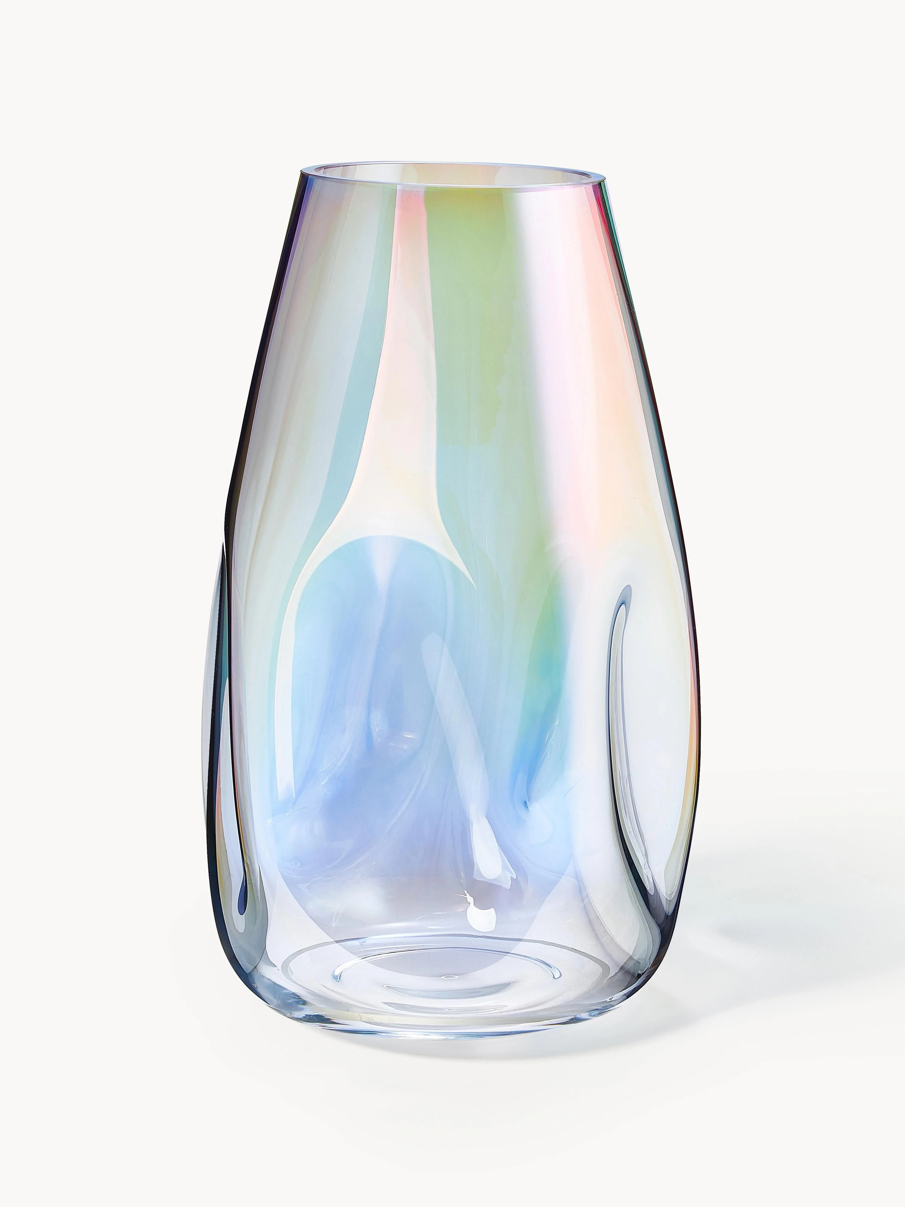 Große mundgeblasene Glas-Vase Rainbow, H 35 cm | Westwing EU