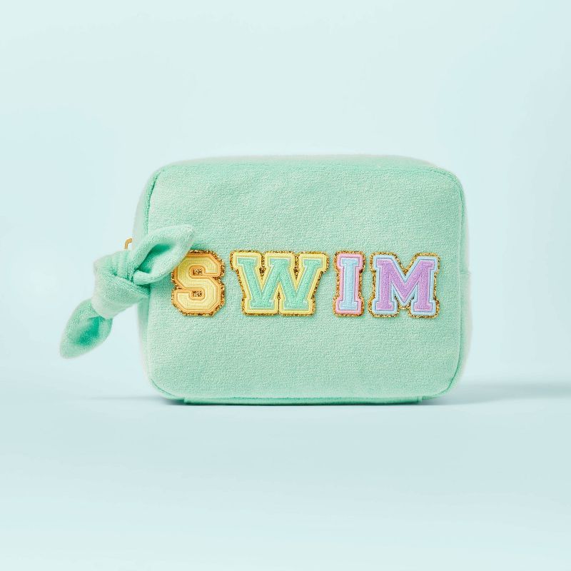 Terry Cloth SWIM Patch Large Pouch - Stoney Clover Lane x Target Light Green | Target