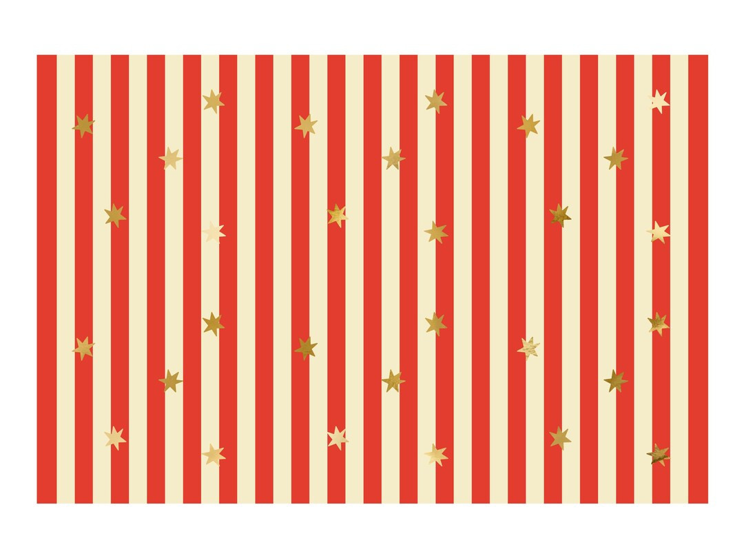 Circus Tent Stripe Tablecloth - Paper Tablecloth With Red Stripes & Gold Stars - Carnival Party S... | Etsy (US)