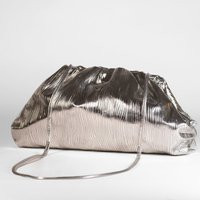 Metallic Dumpling Clutch - Soft Pleated Evening Bag With Adjustable Strap in Silver, Blue, Black, Or Fuchsia | Etsy (US)