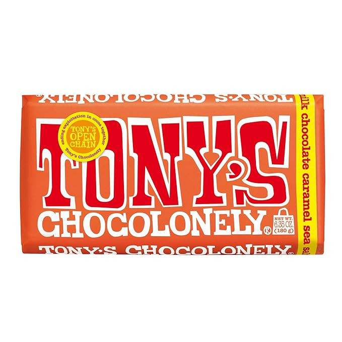 Tony’s Chocolonely Belgian Milk Chocolate Candy Bar With Caramel & Sea Salt for Snacks, Chocola... | Amazon (US)