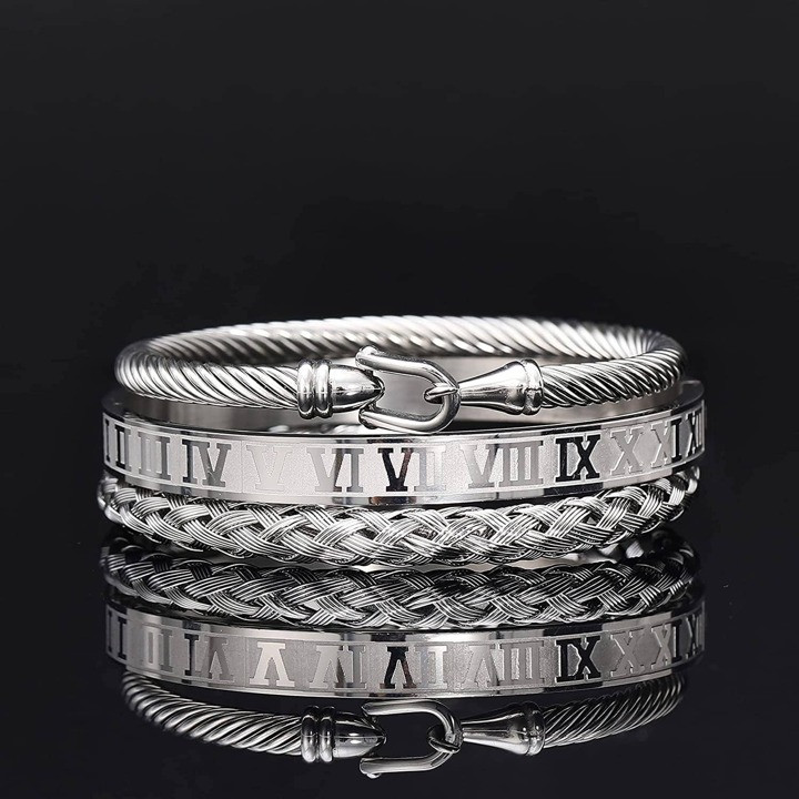 3Pcs/Set Men Arrow Decor Bracelet Stainless Steel | SHEIN