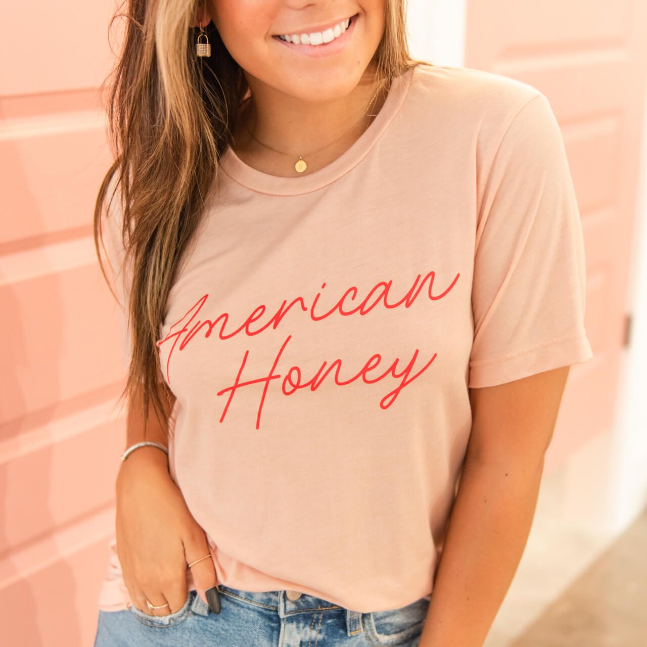 American Honey Graphic Tee | Soft, Peach T-Shirt | Southern Made Tees | Shop Southern Made & Southern Made Tees