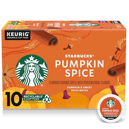 Starbucks K-Cup Coffee Pods, Pumpkin Spice Flavored Coffee for Keurig Coffee Makers, 100% Arabica, Limited Edition, 1 Box (10 Pods) | Amazon (US)