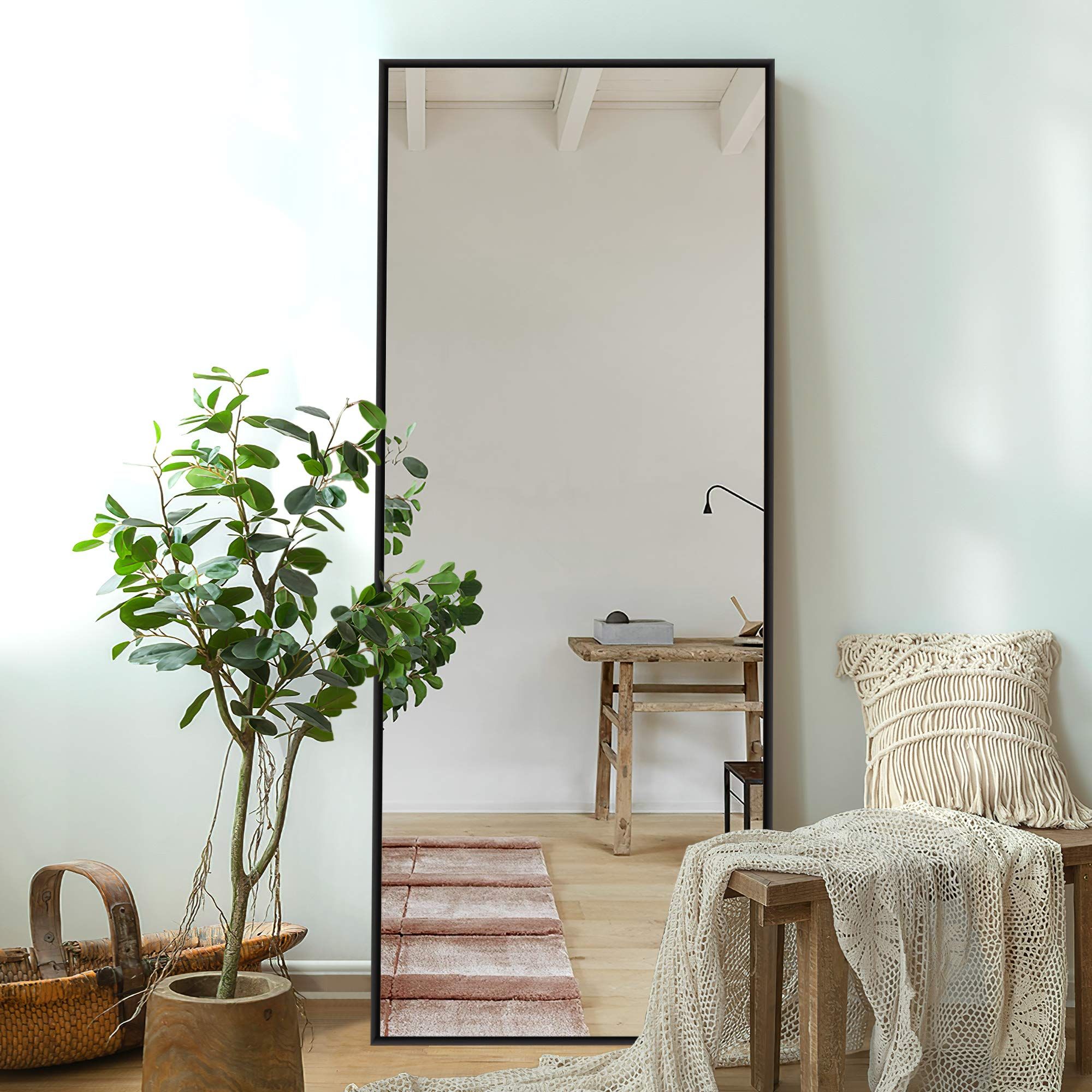 MIRUO Full Length Mirror Floor Mirror Large Wall Mounted Mirror Bedroom Mirror Dressing Mirror Alumi | Amazon (US)