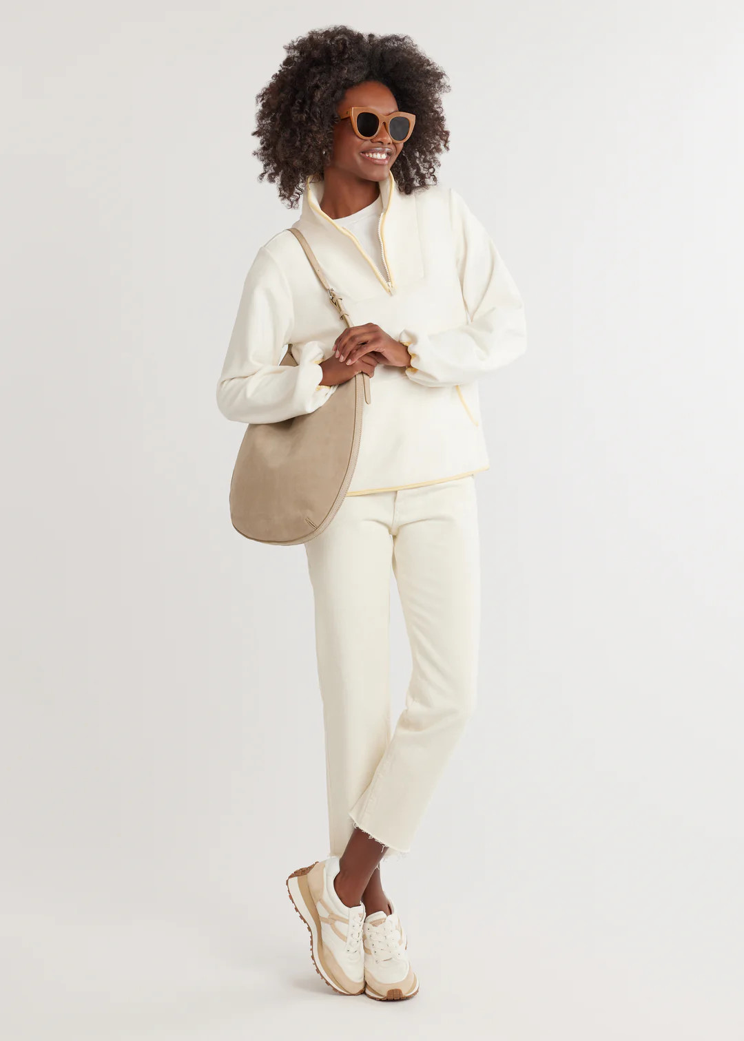 Skylark Pullover in Terry Fleece (Cream) | Dudley Stephens