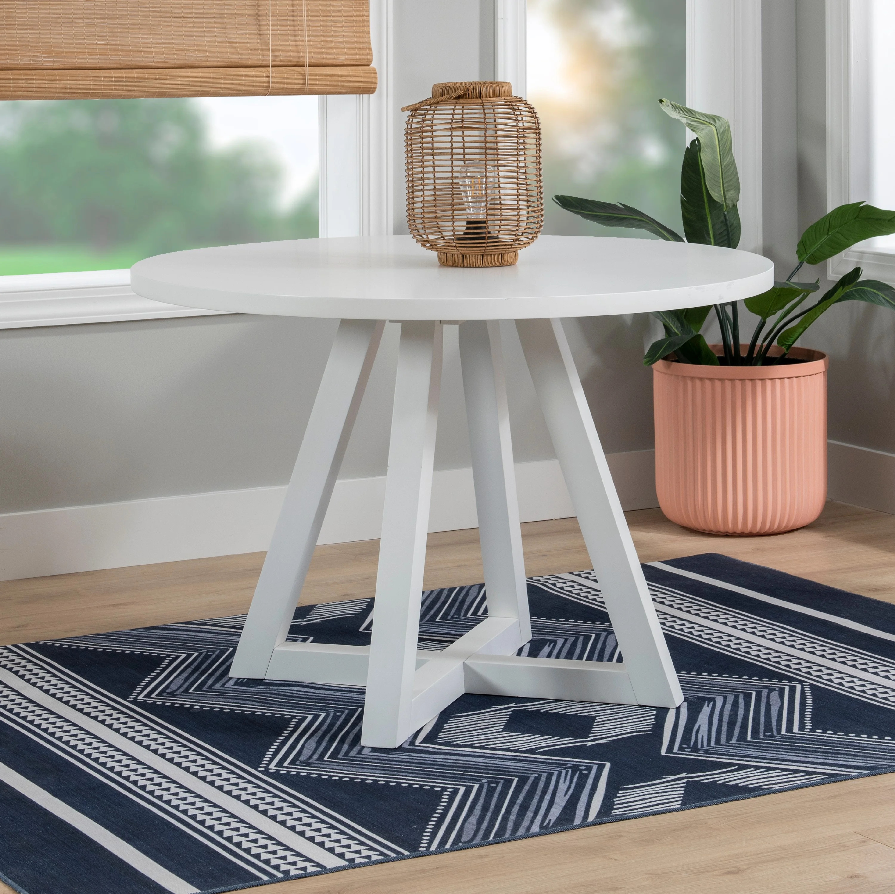 Powell Stacie 44 in Round Dining Table, White | Walmart (US)