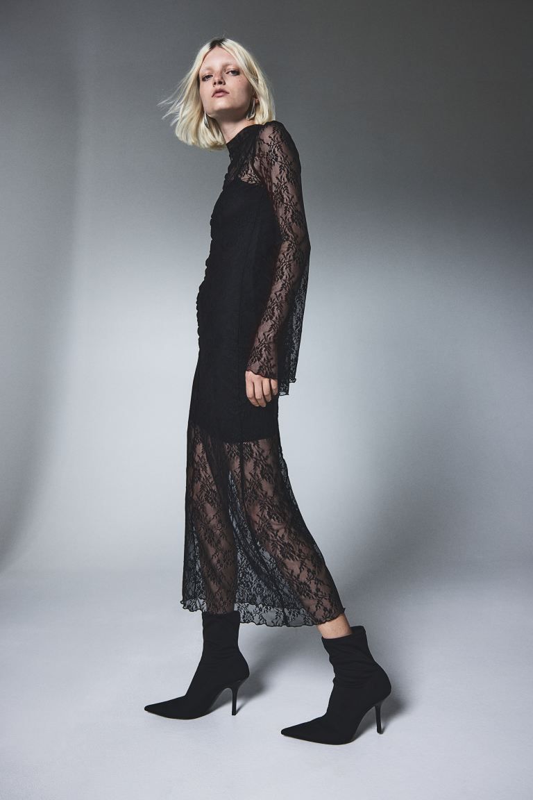 Lace Dress with Overlocked Seams | H&M (US + CA)