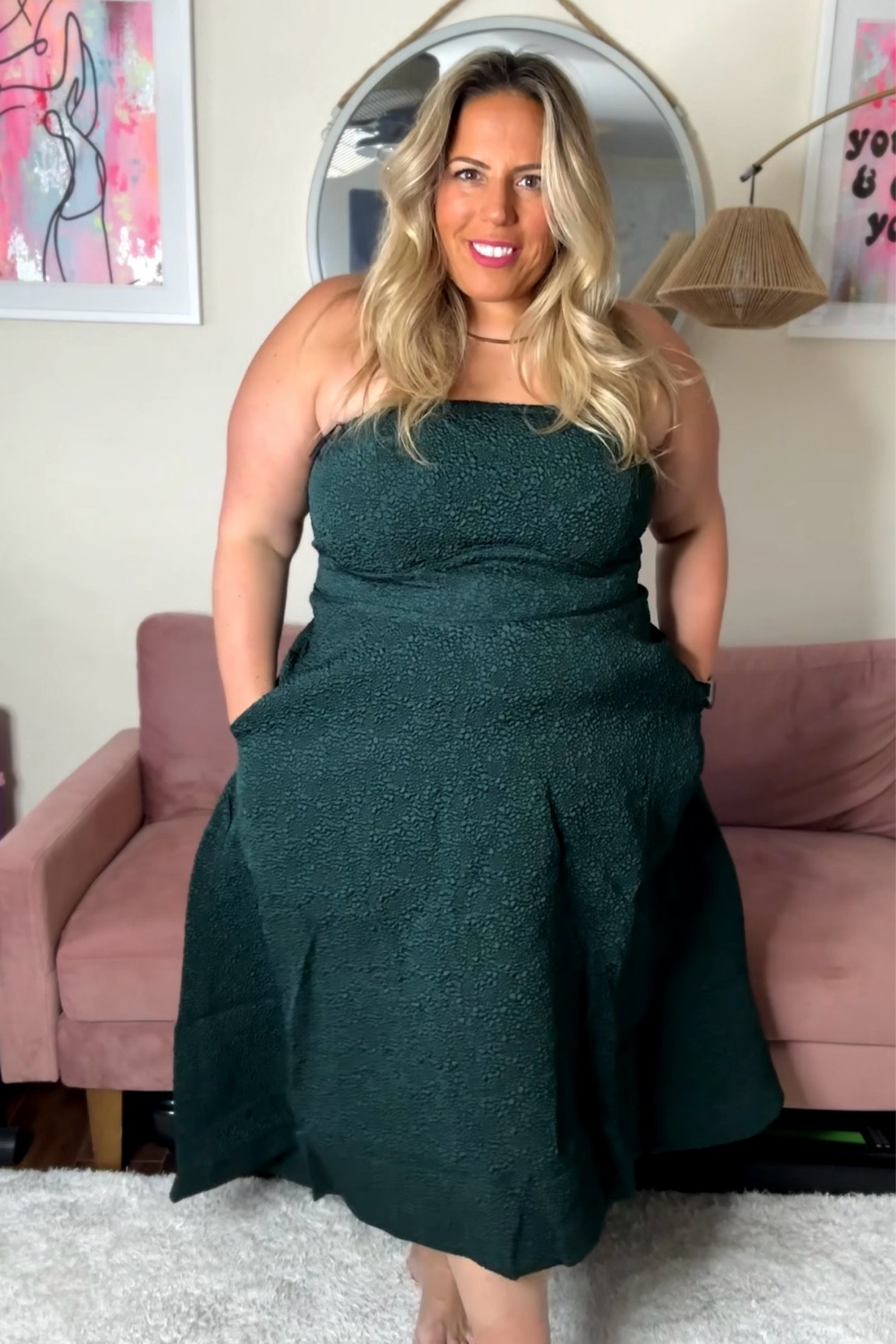 The perfect forest green dress for the holidays 🌲 plus it has pockets!! 

#LTKParties #LTKPlusSize #LTKHoliday