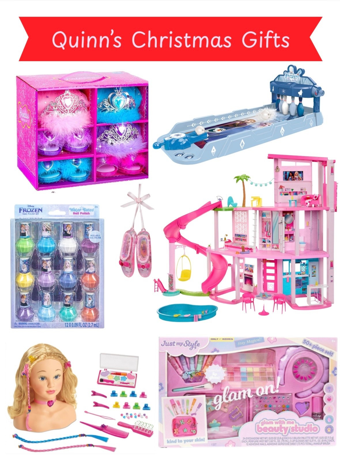 Nothing I love more than shopping for Christmas and birthdays for Quinn! Seeing her excitement is the best! This is what my husband and I are getting her form both us and “Santa” this year. I can’t link the hair & makeup styling doll/head but linked a similar. The one we are getting is from Lakeshore Learning website  

My favorite thing is finding an ornament that reminds me of the year or of Quinn. This years is ballet slippers since she is obsessed with dance. 

#LTKGiftGuide #LTKCyberWeek #LTKKids