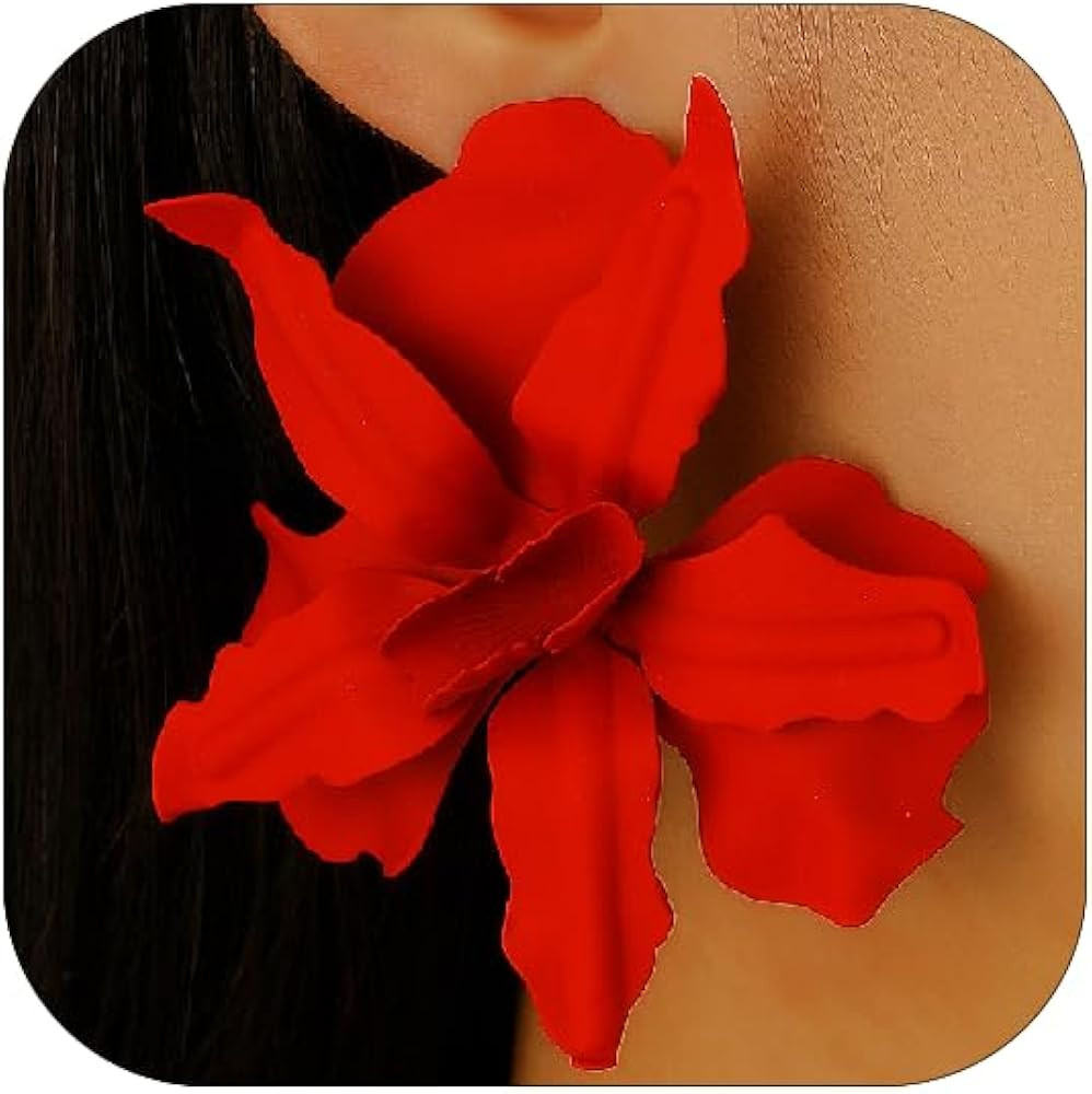 Large Flower Earrings for Women Statement Flower Earring Big Floral Earrings Trendy Elegant 3D Fl... | Amazon (US)