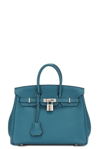 Hermes Clemence Birkin 25 Handbag in Blue | FWRD 