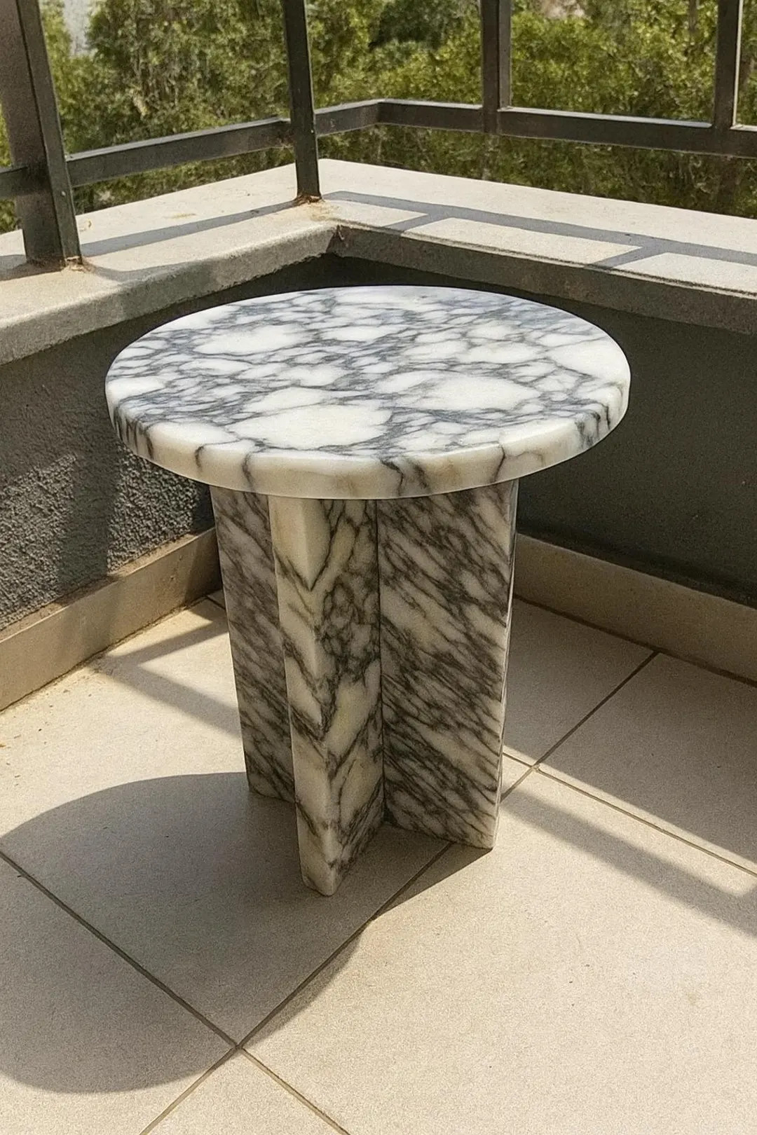 Handmade Calacatta Viola Marble Side Table: Round Accent Table - Etsy | Etsy (US)
